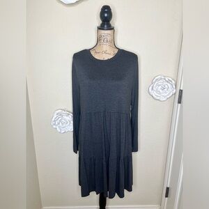 Mud Pie Brand New Minnie Tiered Bodice Dress in Dark Charcoal Dress Sz M